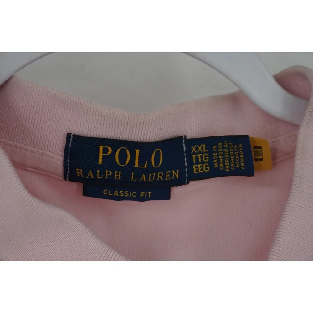 Polo Ralph Lauren Polo Shirt Mens‎ 2XL Pink Classic Fit Cotton Casual Knit